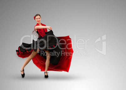 Smiling flamenco dancer