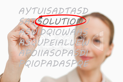 Businesswoman finding solution