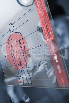Red and transparent medical interface
