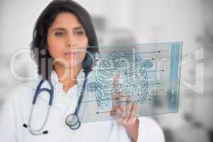 Woman looking at a medical interface