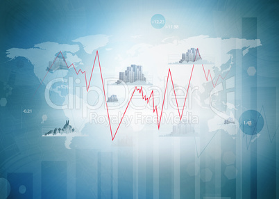 Futuristic interface with the world map Futuristic interface with the world map
