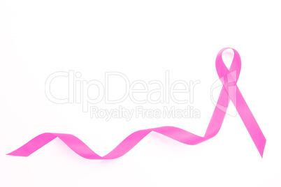 Pink awareness ribbon with trail