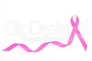 Pink awareness ribbon with trail
