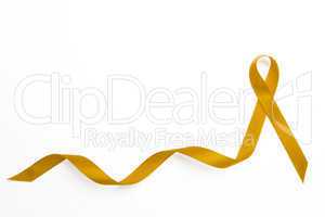 Yellow awareness ribbon with trail