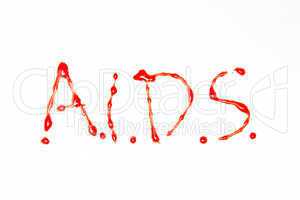 Aids spelled out in blood