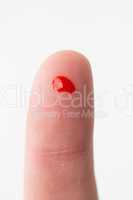 Blood on fingertip