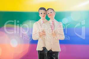 Gay groom wedding cake topper