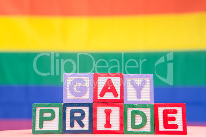 Blocks spelling gay pride