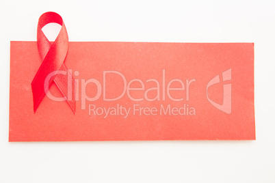 Blank red card with red ribbon