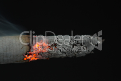 Close up of burning cigarette