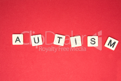Autism spelled out in letter pieces