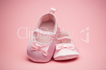 Pink baby booties