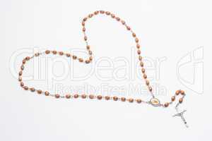 Rosary beads in a heart shape