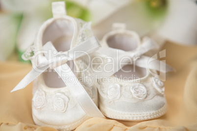 White baby booties