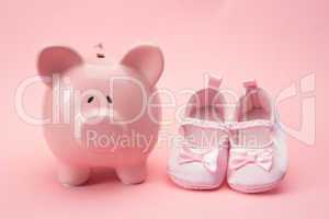 Piggy bank and baby booties