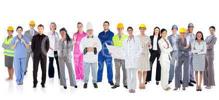 Large diverse group of workers