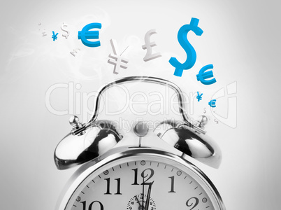 Time is money in blue