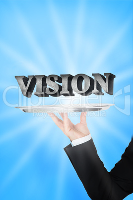 Waiter presenting vision