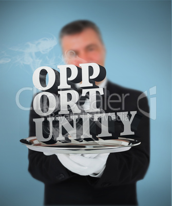 Waiter offering smoking opportunity on a tray