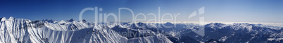 Large panorama of winter mountains