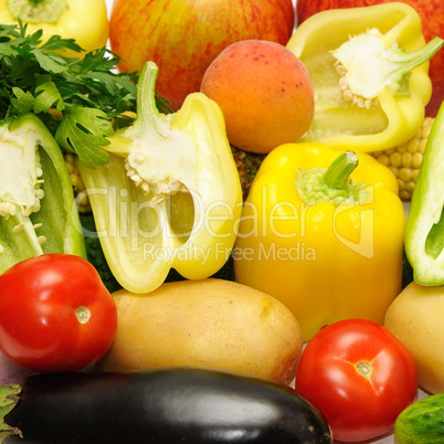 collection fruits and vegetables