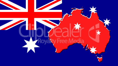 The map, flag of Australia
