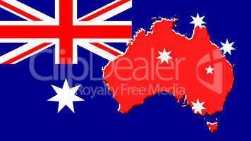 The map, flag of Australia