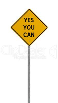 Isolated Yellow driving warning sign