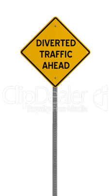 Isolated Yellow driving warning sign