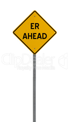 Isolated Yellow driving warning sign