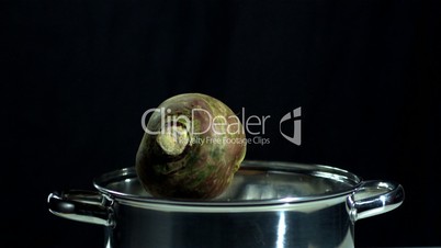 Turnip falling in pot