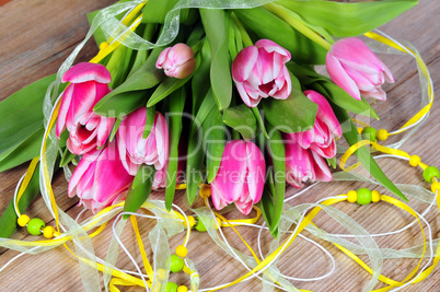 rosa Tulpen im Frühling