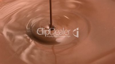 Melted chocolate being poured