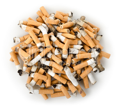 Cigarette butts isolated