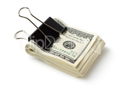 Dollar bills with clip