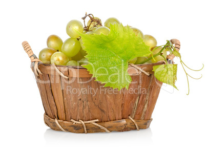 Grapes in a basket isolated