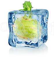 Ice cube and kohlrabi