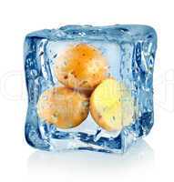 Ice cube and potato
