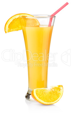 Orange juice in a tall glass