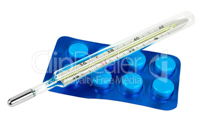 Thermometer with pills isolated