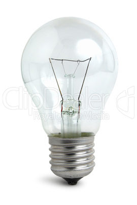 Light bulb on white