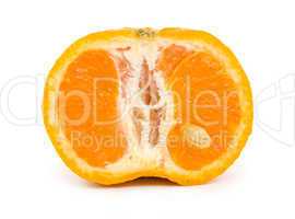 Ripe tangerine isolated
