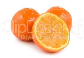 Three perfectly fresh oranges