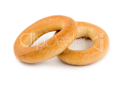 Two bagels isolated