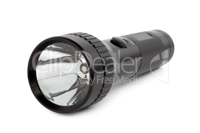 Black metallic flashlight