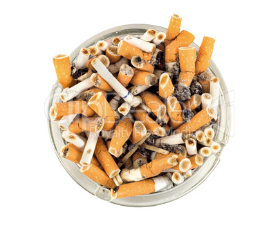 Cigarettes in an ashtray isolated