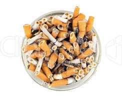 Cigarettes in an ashtray isolated
