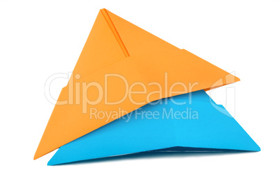 Orange and blue paper hat