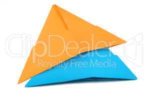 Orange and blue paper hat