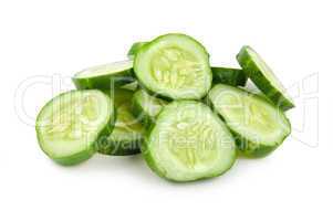 Cut cucumber isolated